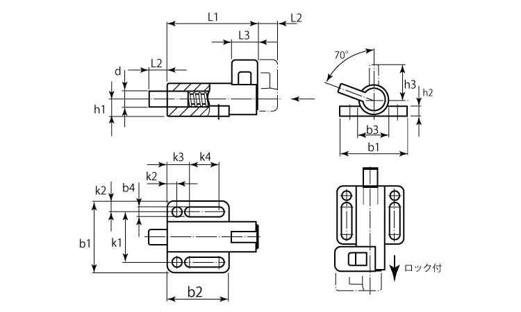２２１２０水平Ｆ付ロック機構（左図面