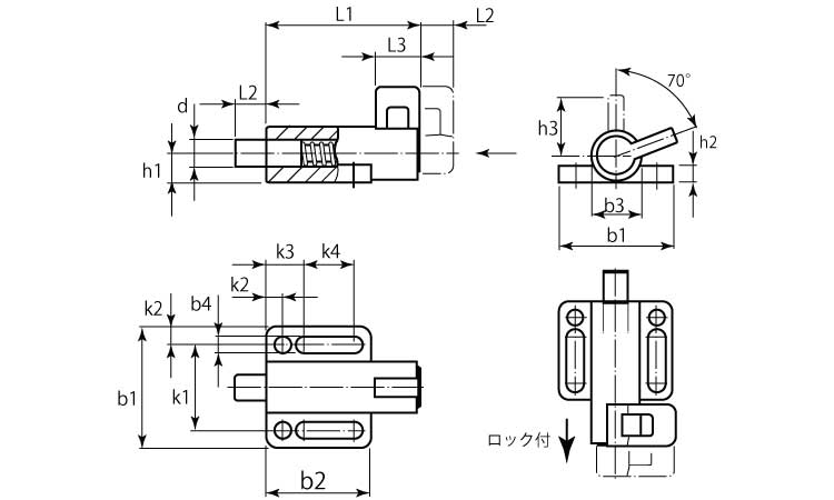 ２２１２０水平Ｆ付ロック機構（右図面