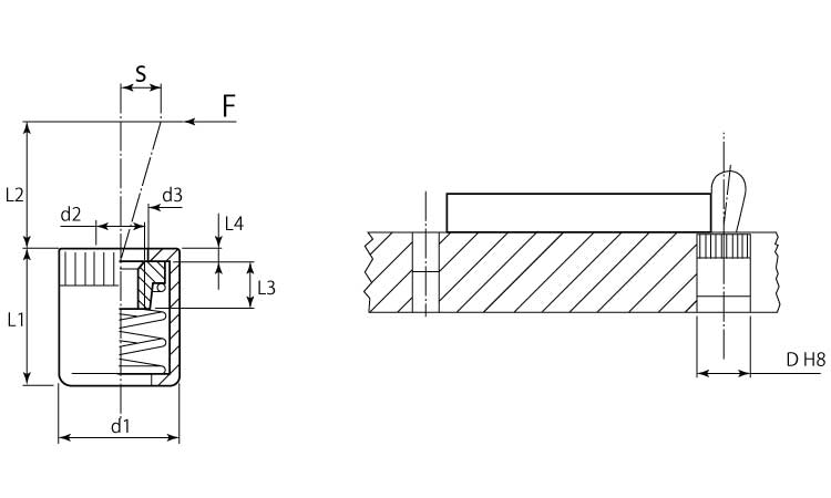 ２Ｂ１５０シール無ネジ穴付（標図面