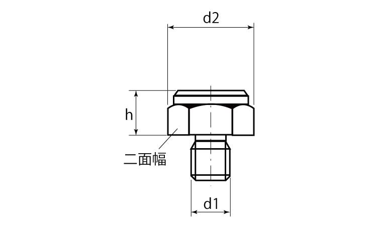 ピン（オネジ付（接触面平面図面