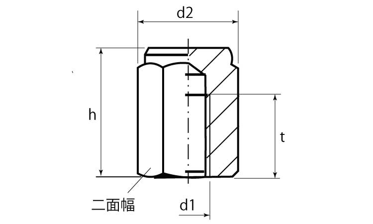 ピンメネジ付平面度交差±０．０１図面