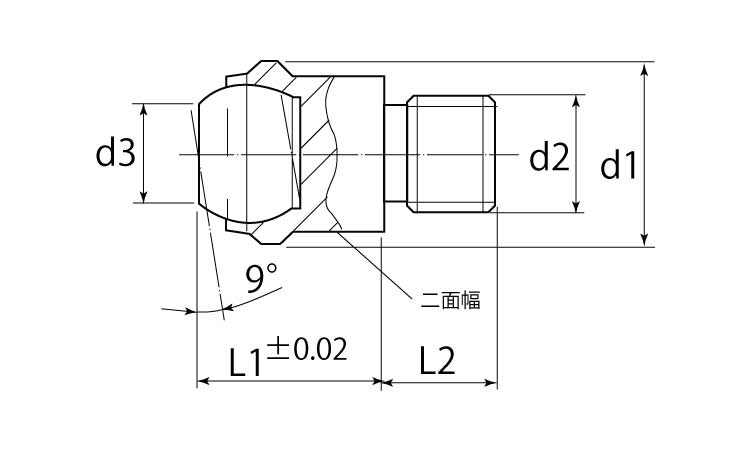 揺動パッド（オネジ付（接触面平滑図面