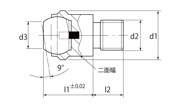 ２２７３１オネジカットボール平滑図面