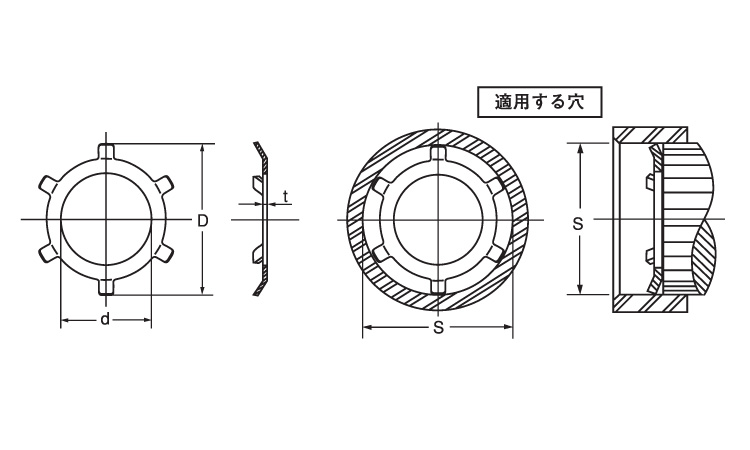 ＣＲ止め輪（オチアイ図面
