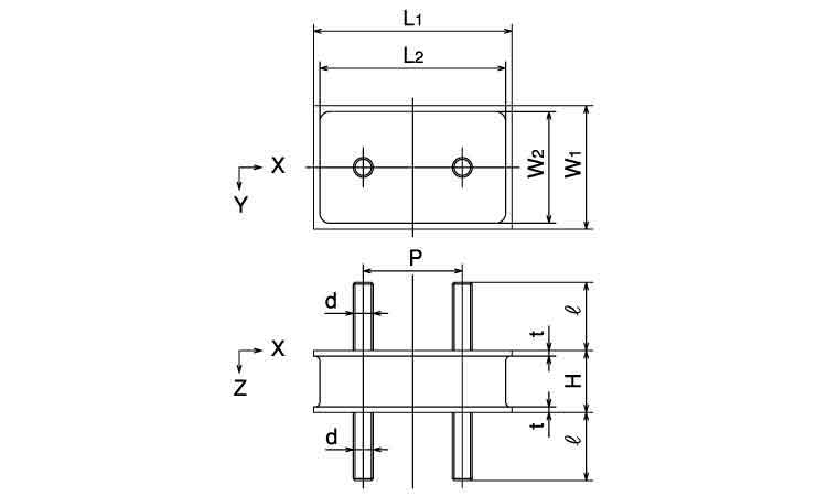 角形防振ゴム（ＲＫ２ボルトＢ２形図面