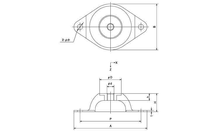 軽量用防振ゴム（ＫＱ図面