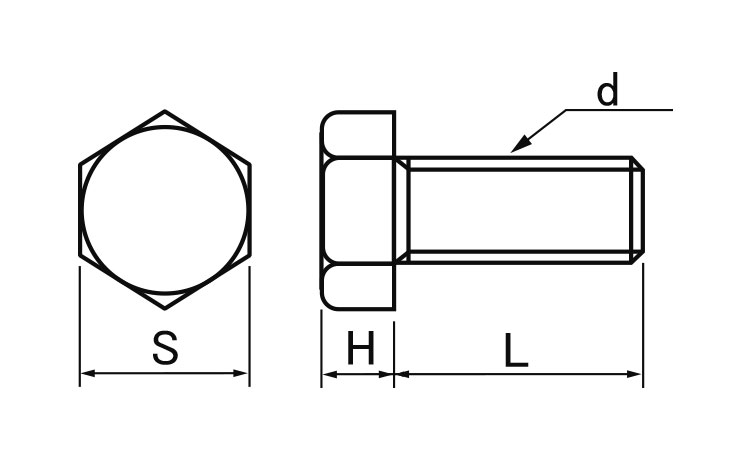 ポリカ　六角ボルト図面