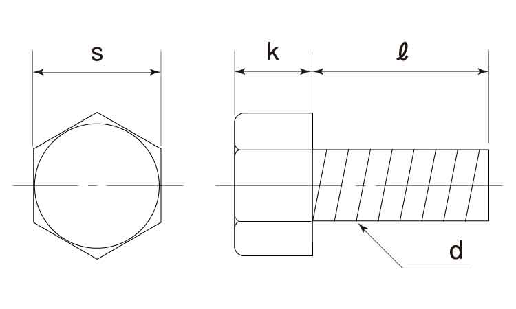 ＰＰＳ　六角ボルト図面