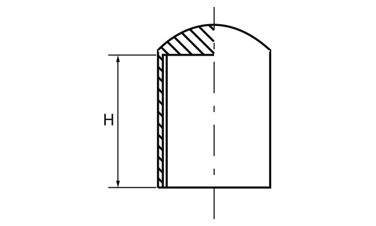 丸先カバー（内ねじ付（全ねじ用図面