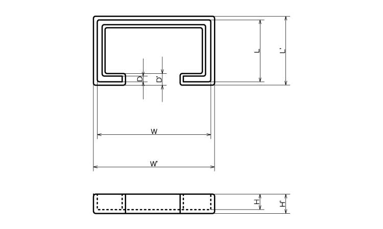 リップ溝形鋼用キャップ図面