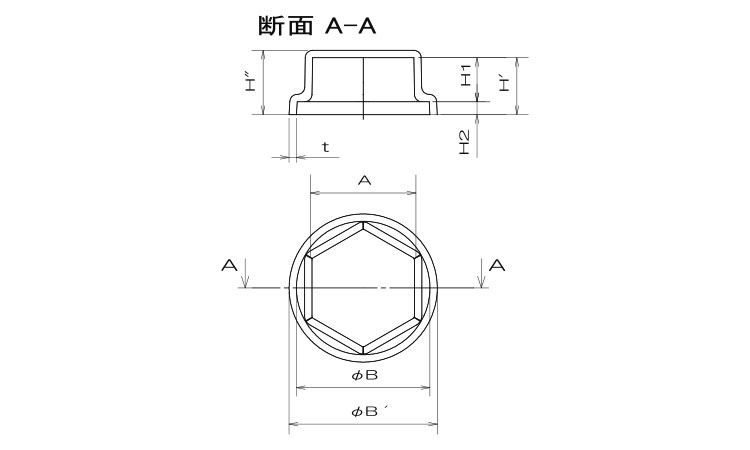 ＥＬ六角ボルトＷ付キャップパック図面