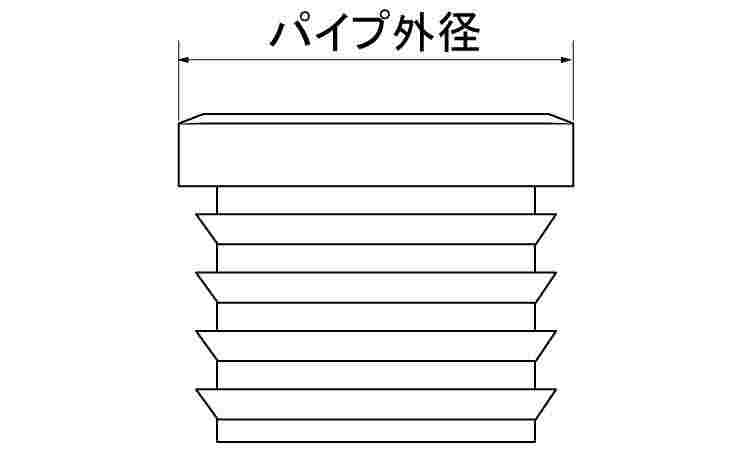 正方形角内栓（角パイプ用キャップ図面