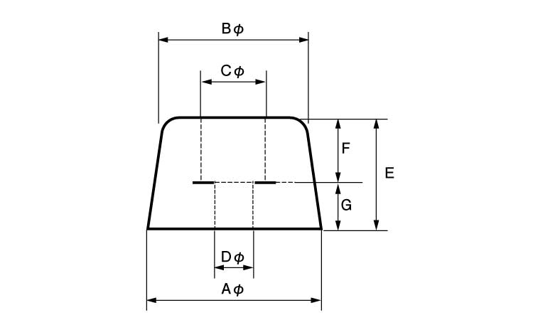 Ｔ型Ｗ入ゴム脚　ＵＣＴＰ－２０１図面