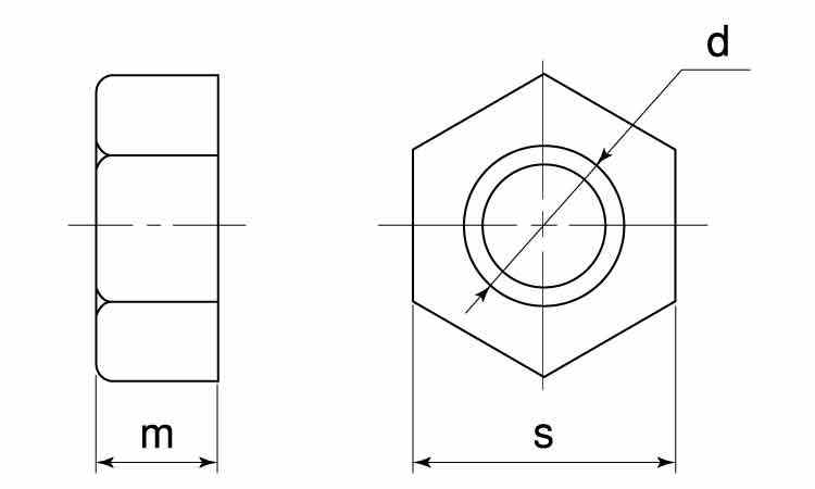 ポリカ（黒）六角ナット図面