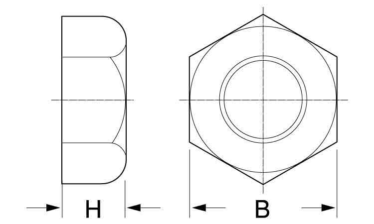 ポリカ（透明）六角ナットウィット図面