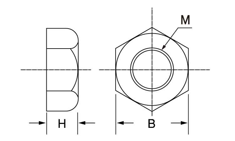 ポリイミド　六角ナット図面