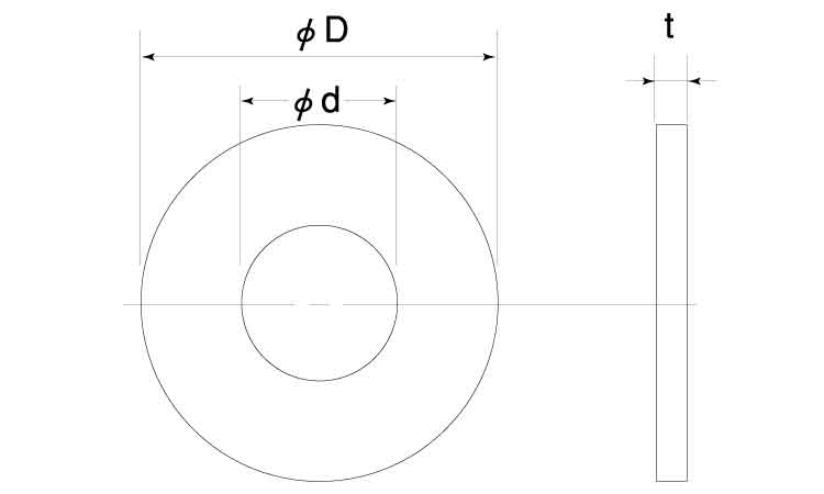 ポリカ　ワッシャー（内径３．３図面