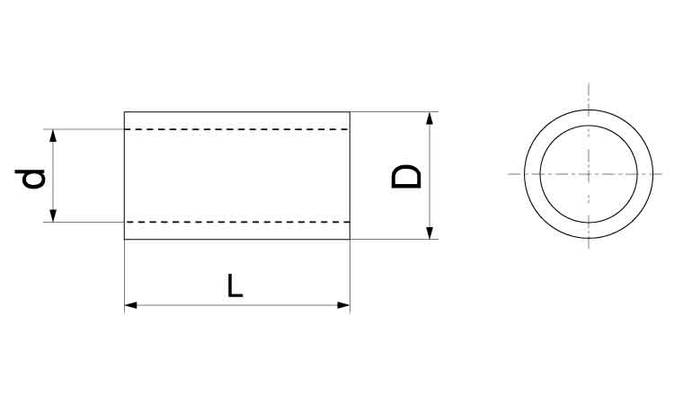 絶縁スリーブ（Ｌ＝５００ＰＴＦＥ図面