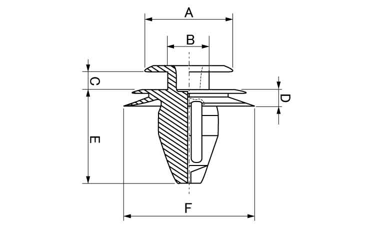 トリムクリップ（ニフコ）図面