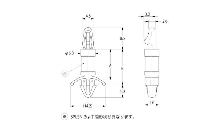 ＣＢスペーサー　ＳＰＬＳＮ図面