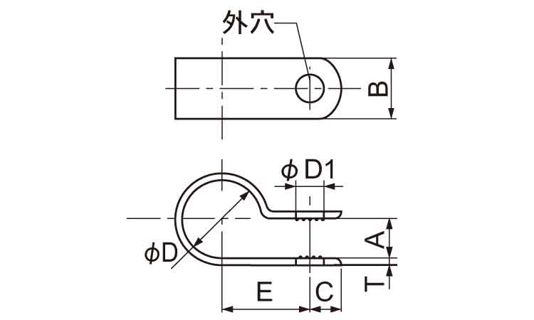 ナイロンクリップ耐熱・耐候図面