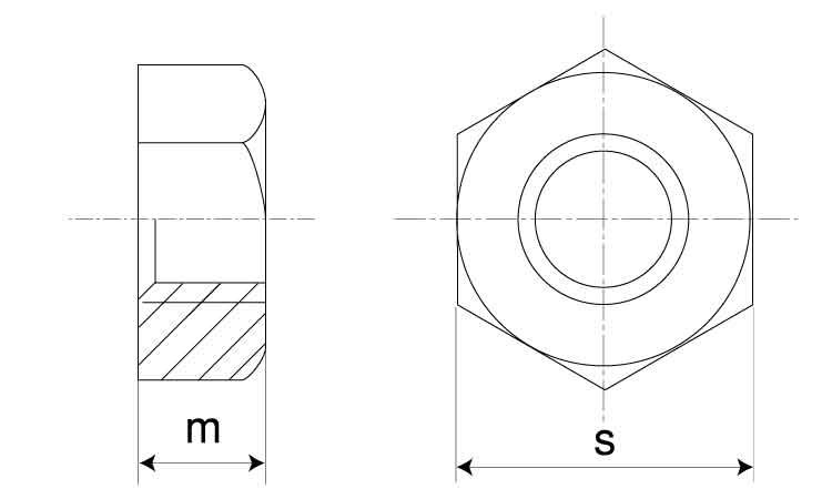 小形六角ナット（１種（ウィット図面