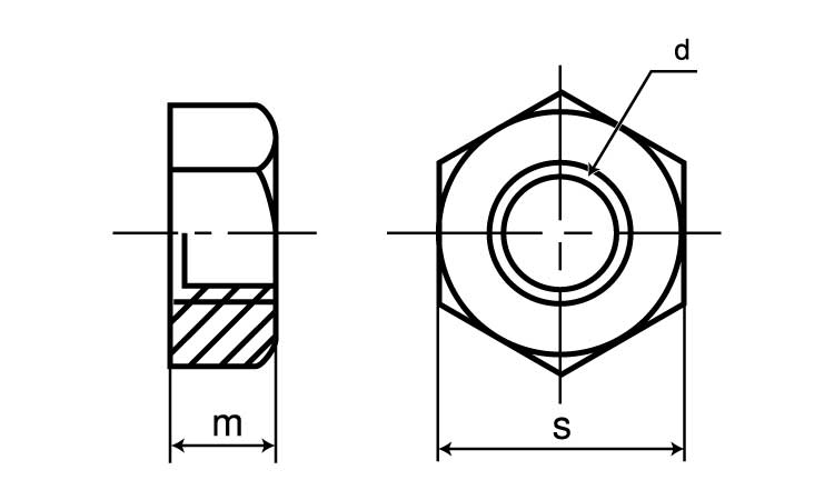 六角ナット（１種（左（小分け図面