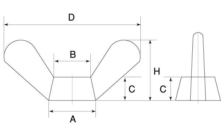 冷間蝶ナット（１種）図面