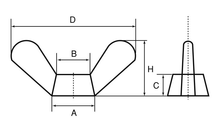 冷間蝶ナット（１種（ウィット図面