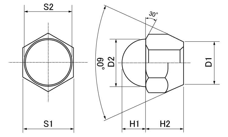 ラグナット（細目Ｐ＝１．２５図面