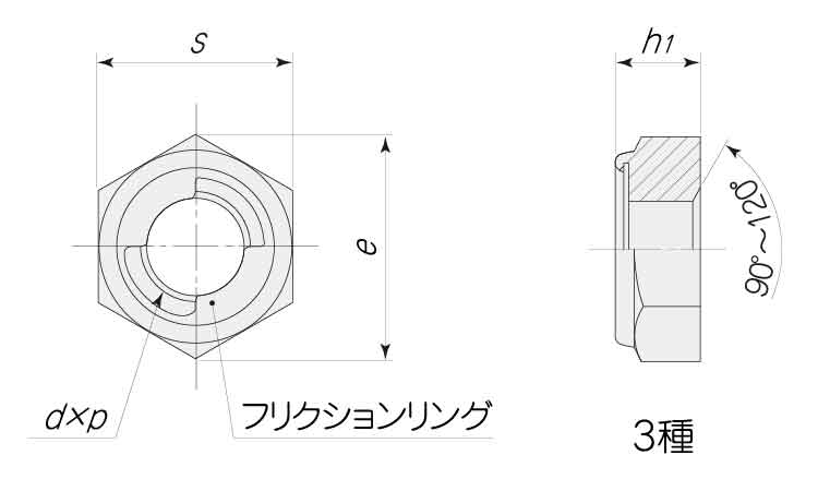 Ｕナット（薄形（細目図面