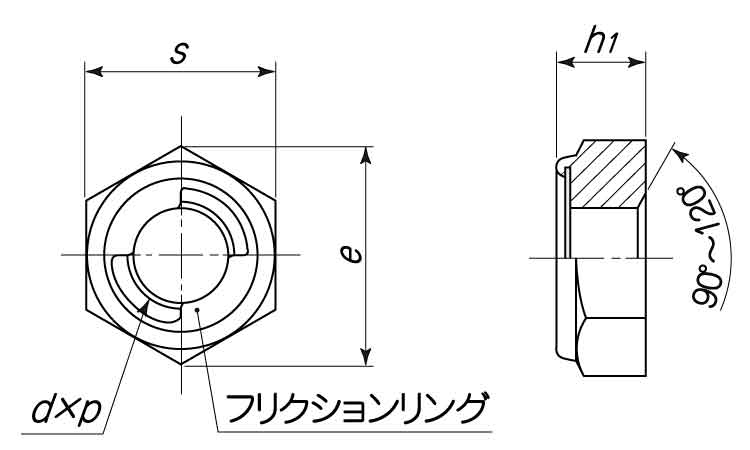 Ｕナット（薄形（小形図面