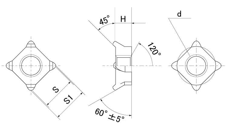 四角ウエルドセンターロックナット図面