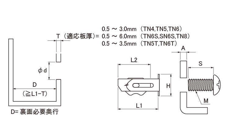 ターンナット（ＳＮ６Ｓ材質ＳＵＳ図面