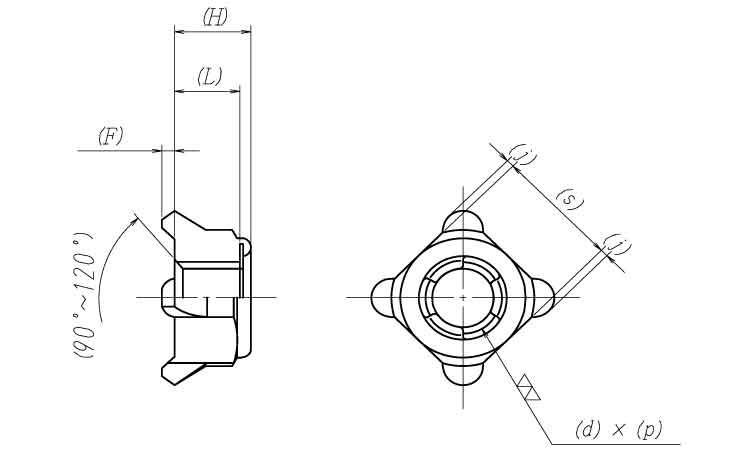 Ｅ－ＬＯＣＫＮ（四角溶接タイプ図面