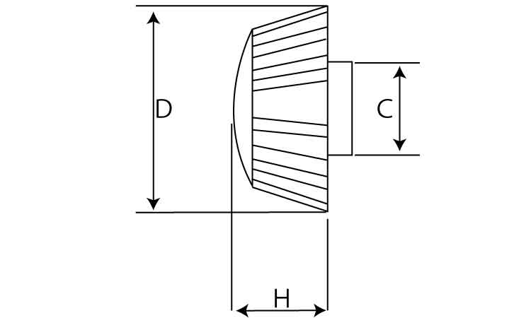 ナイロン化粧ナット（黒（Ｌ－２図面