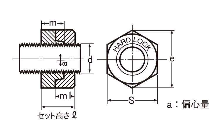 ハードロックナット（薄・Ｈ－３図面