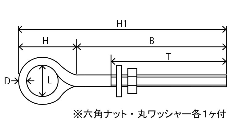 ロングアイボルト（ブねじ図面
