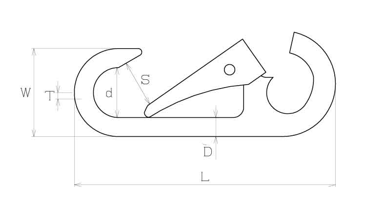 スナップフック（オープン　マリン図面