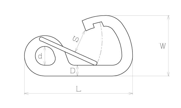 Ｌ型フック　マリンパーツ図面