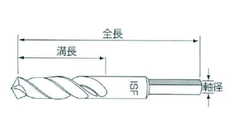 軸細正宗ドリル　軸径１０型３／８図面
