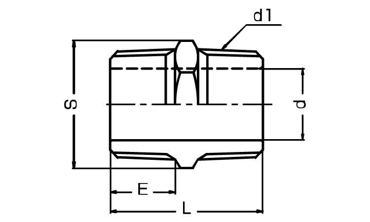 ねじ込み継手六角ニップル（ＳＴＮ図面