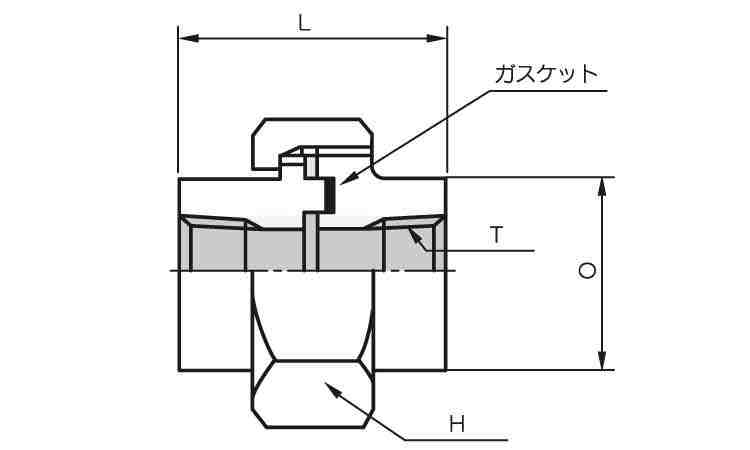 ねじ込　高圧ユニオン（ガスケット図面