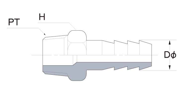 六角ホースニップルＰＴ（井筒ＳＳ図面