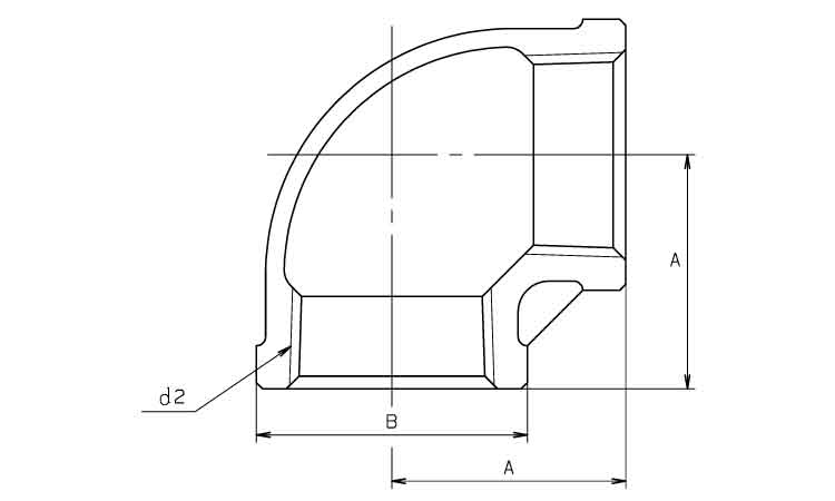 ９０°エルボ（ＰＬ（ＫＩＴＺ図面