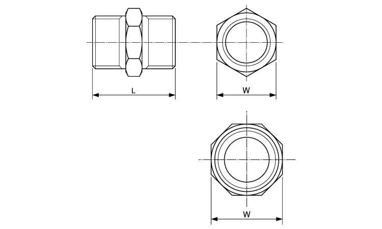ＭＤ　６角ニップル図面