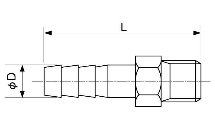 ＭＤ　６角ホースニップル図面