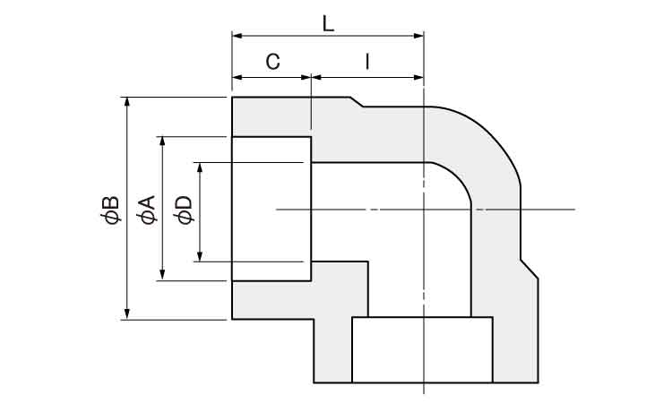 さし込み　高圧９０°エルボＳ８０図面