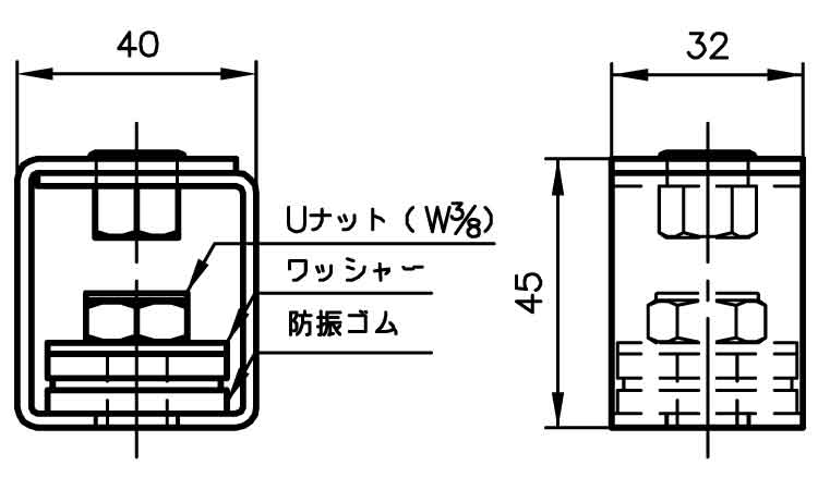 ミニ防振吊Ａタイプ図面