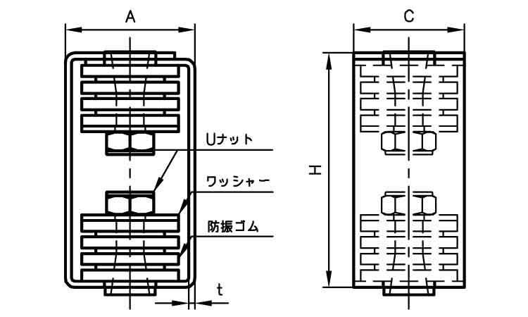 防振吊Ｗ型図面